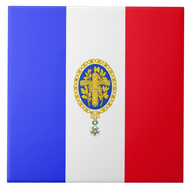French flag-emblem ceramic tile (Front)
