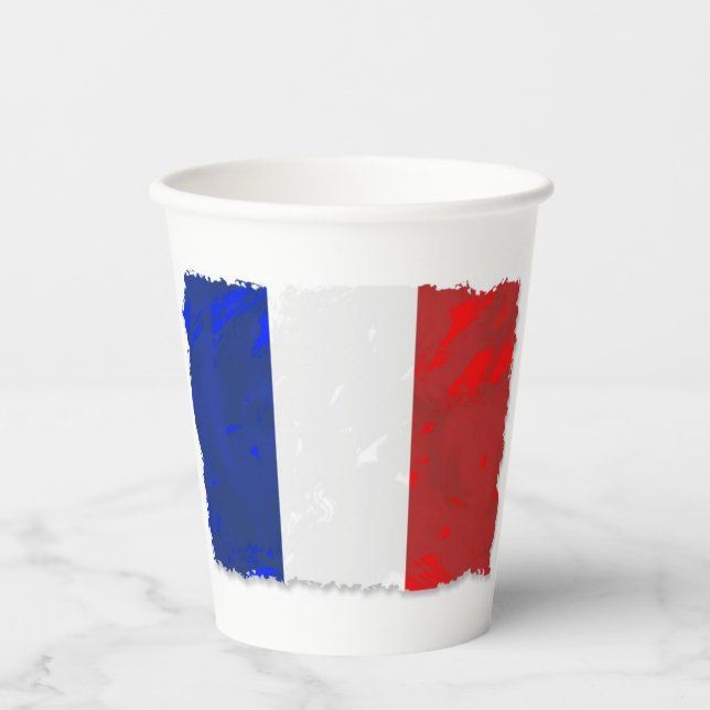 French flag-emblem paper cups (Front)