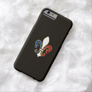 French Flag Fleur de Lis with Gold Barely There iPhone 6 Case