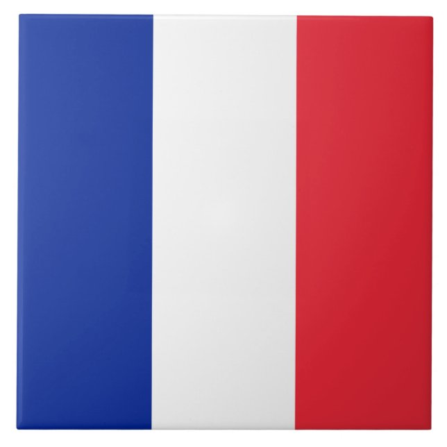 French Flag (France) Ceramic Tile (Front)