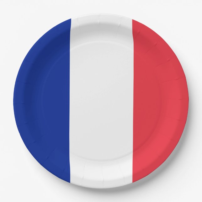 French Flag (France) Paper Plate (Front)
