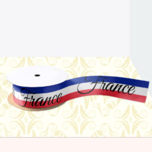 French Flag & France travel, holiday / sports  Satin Ribbon