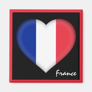 French flag & French Heart, France holiday /sports Magnet