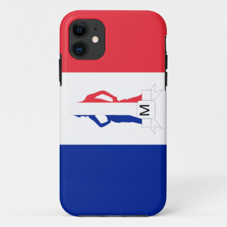 French flag & girl monogram iPhone 11 case