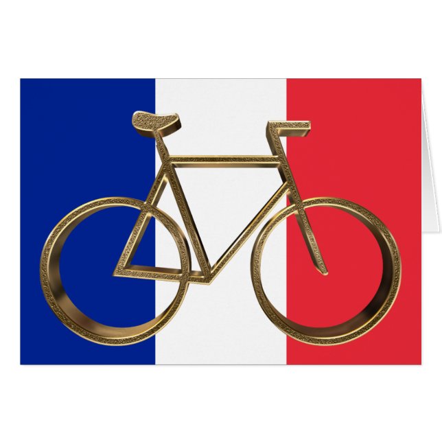 French Flag Golden Bike Bicycle Cycling Cyclist (Front Horizontal)