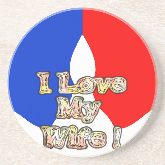 French Flag Hakuna Matata I love My Wife image.png Coaster (Front)