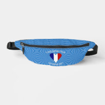 French Flag Heart Blue Background Personalised