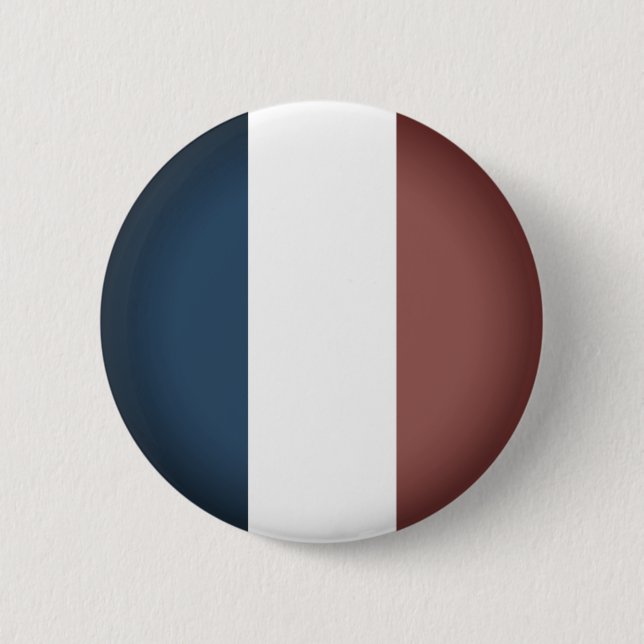 French Flag In Dark Colours 6 Cm Round Badge (Front)