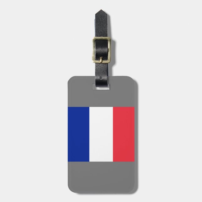 French Flag Luggage Tag (Front Vertical)
