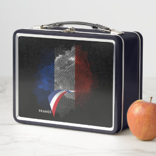 French flag metal lunch box