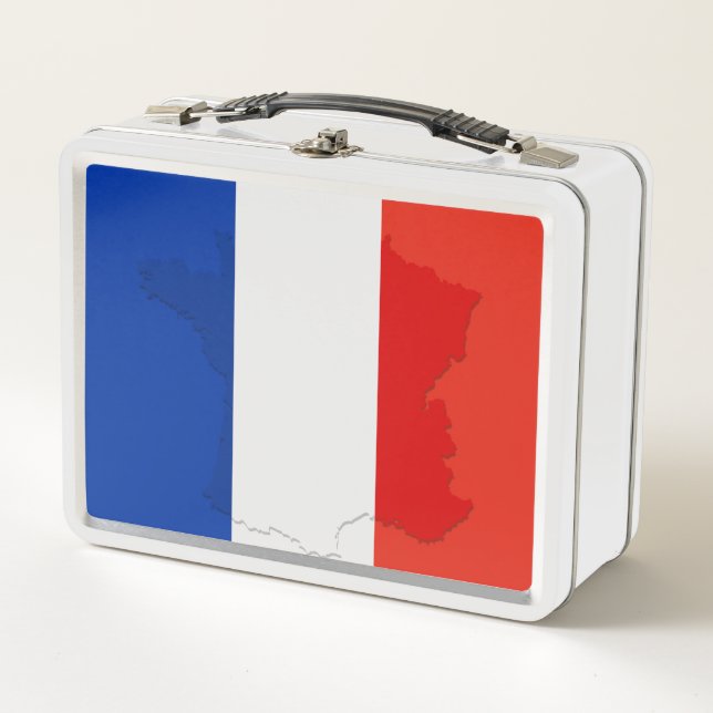 French flag metal lunch box (Front)