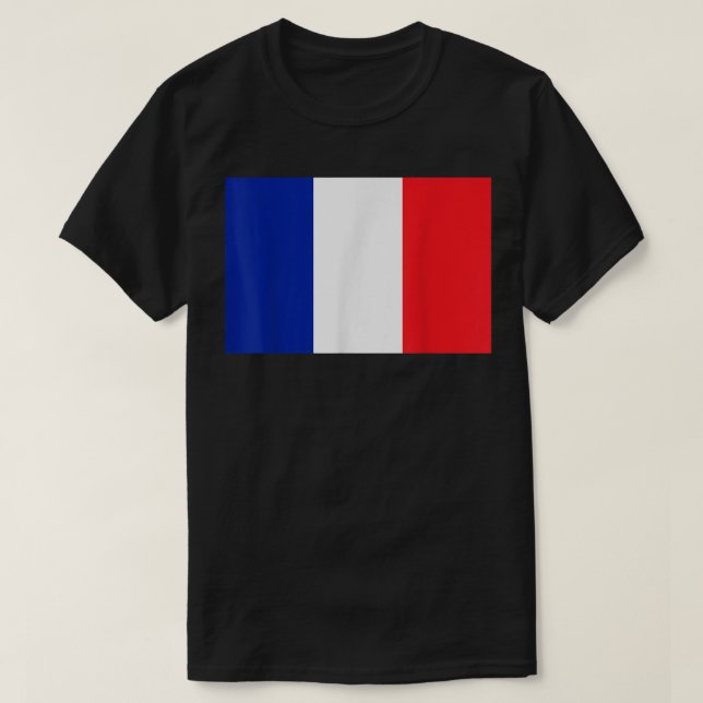 French Flag or the Flag of France  T-Shirt (Design Front)