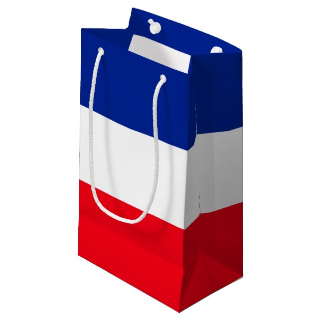 French Flag Patriotic Colours International Travel Small Gift Bag (Front Angled)