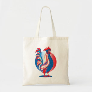French Flag Patriotic Rooster Tote Bag