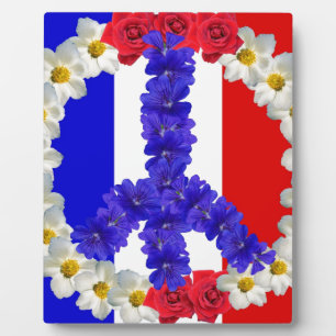 french flag peace sign plaque