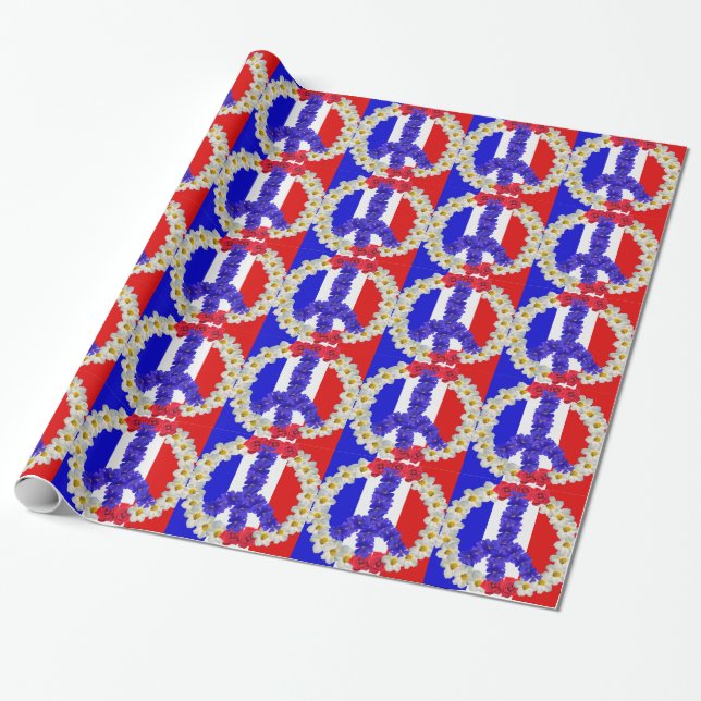 french flag peace sign wrapping paper (Unrolled)