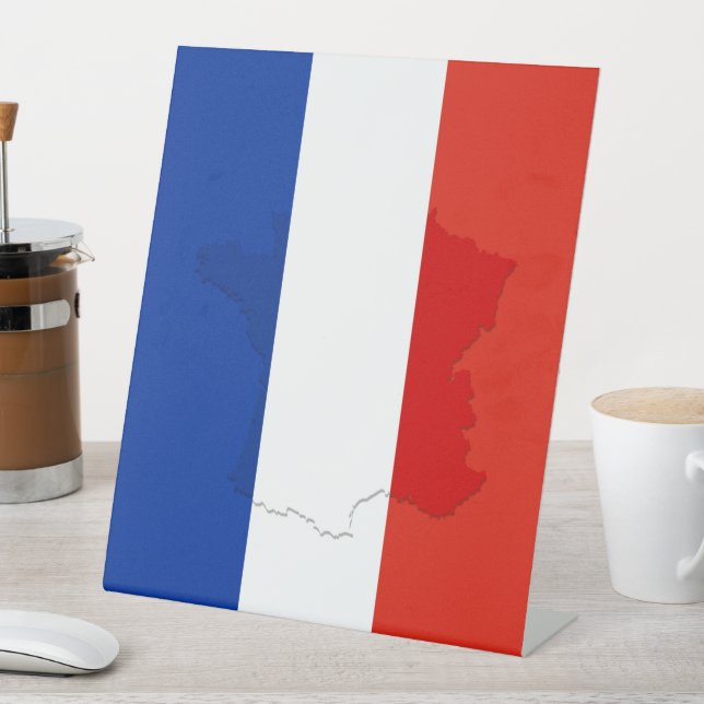 French flag pedestal sign (In SItu)