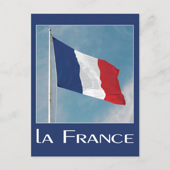 French Flag Photo with name la France Postcard (Front)
