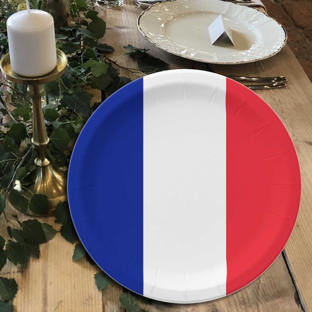 French Flag plates, party, sports, France Paper Plate (Creator Uploaded)