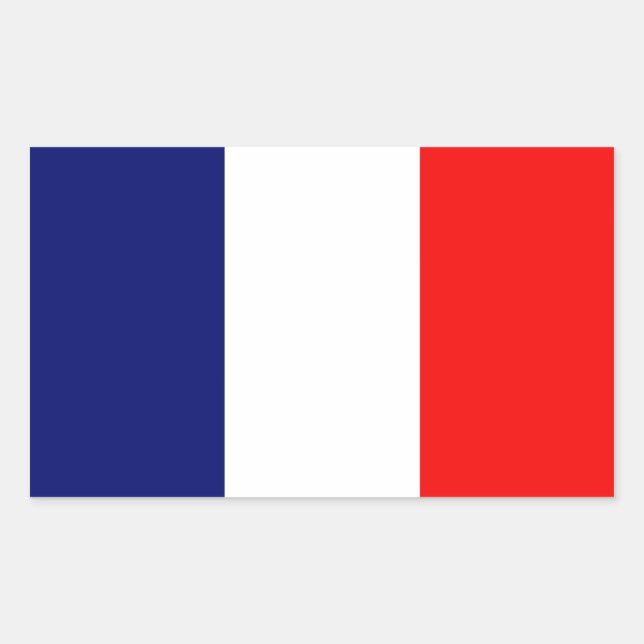 French Flag Rectangular Sticker (Front)