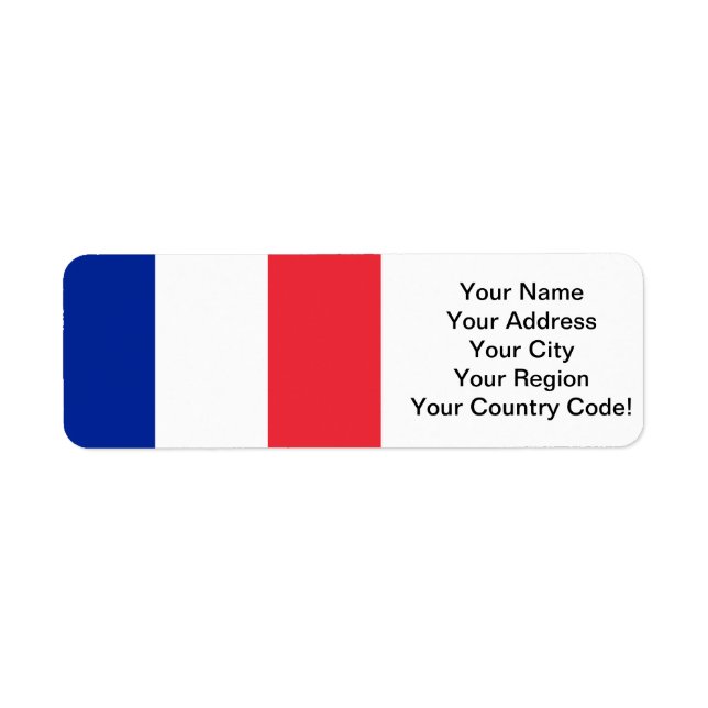 French Flag Return Address Label (Front)