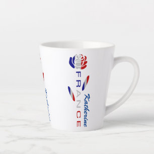 French Flag Rose Personalised Small Latte Mug