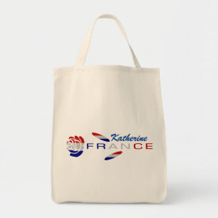 French Flag Rose Personalised Tote Bag