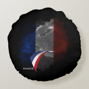 French flag round cushion