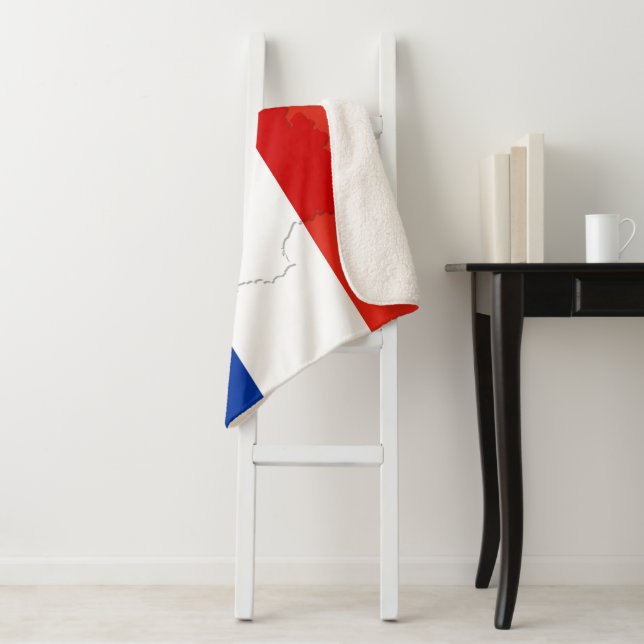 French flag sherpa blanket (In Situ)