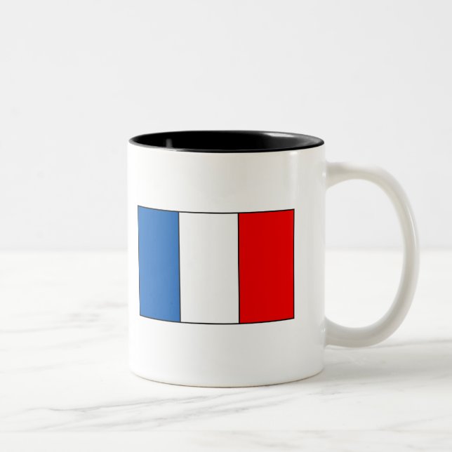 French Flag T-shirts and Gifts Two-Tone Coffee Mug (Right)