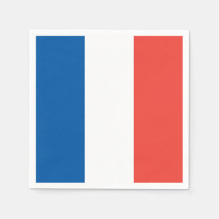 French Flag: Tricolor Bastille Day Party Banner Napkin