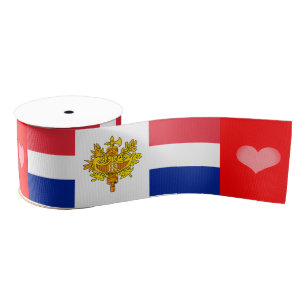 French Flag Tricolor Ribbon, Emblem, Heart, France Grosgrain Ribbon