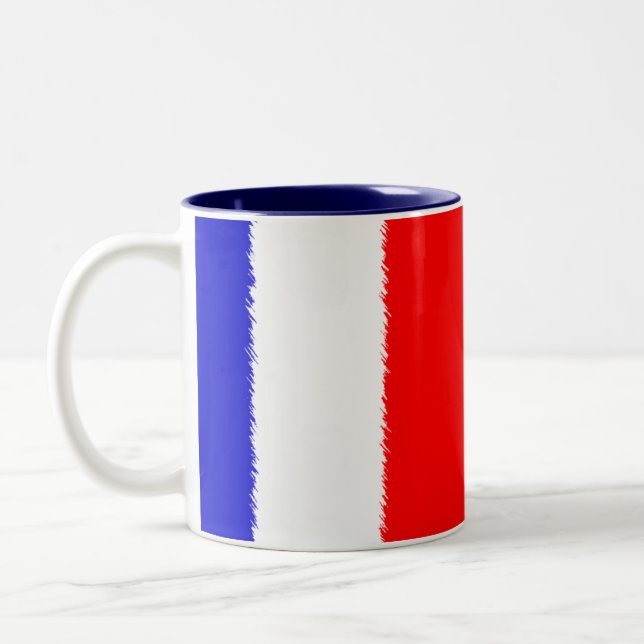French Flag Two-Tone Coffee Mug (Left)
