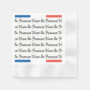 French Flag, Vive la France, Bastille Day Party Napkin