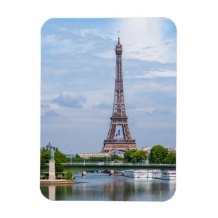 French flag waving in the middle of Eiffel Tower Magnet