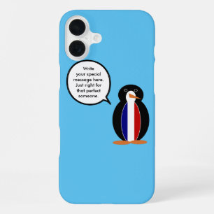 French Flag Wildlife Penguin personalise Gift iPhone 16 Plus Case
