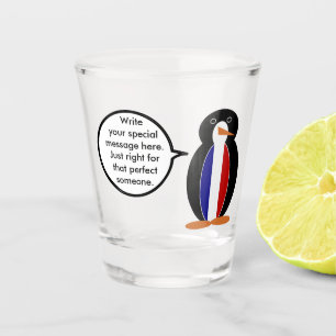 French Flag Wildlife Penguin personalise Gift Shot Glass
