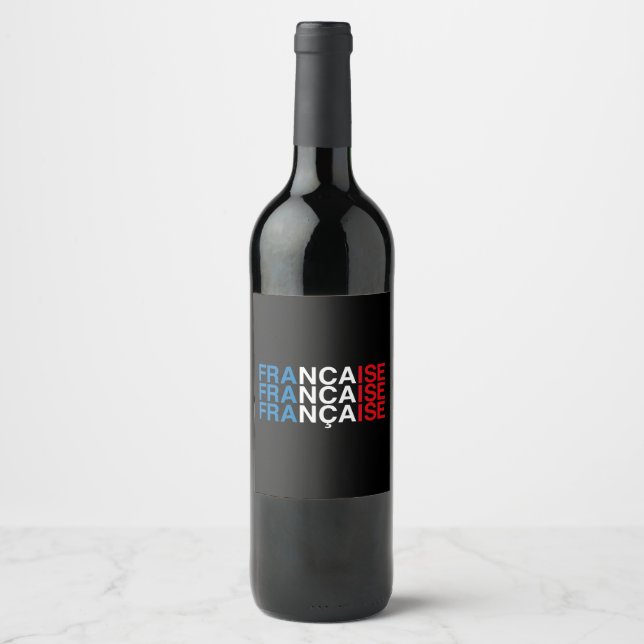 FRENCH Flag Wine Label (Front)