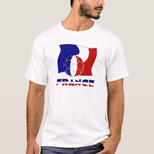 French Flag with Soccer Ball T-Shirt (Front)