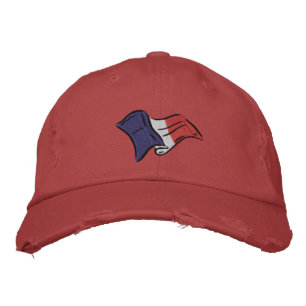French flag worn look retro France baseball cap