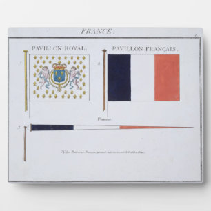 French Flags, from a French book of Flags, c.1819 Plaque