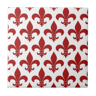 French Fleur de lis Pattern Ceramic Tile