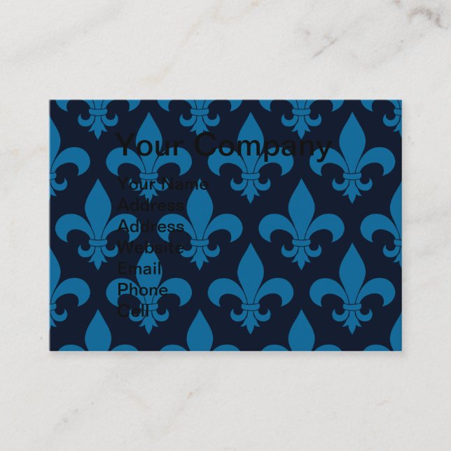 French Fleur de lis Pattern Classic Business Card (Front)