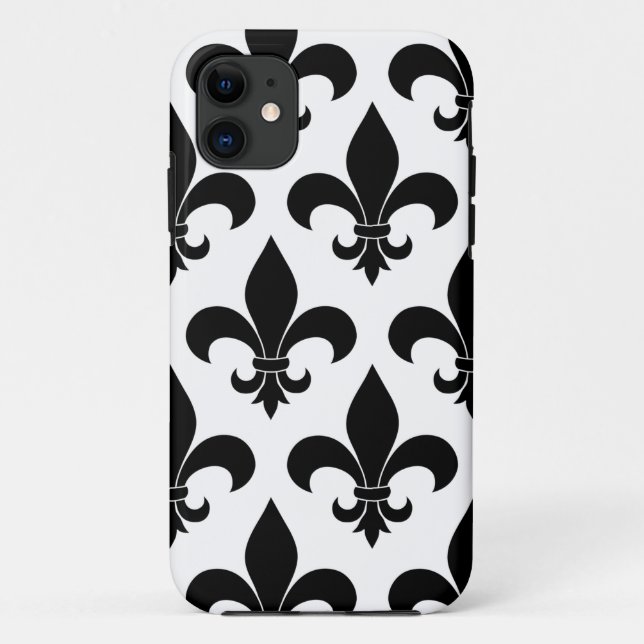 French Fleur de lis Pattern Classic Case-Mate iPhone Case (Back)