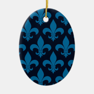 French Fleur de lis Pattern Classic Ceramic Ornament