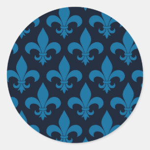French Fleur de lis Pattern Classic Classic Round Sticker