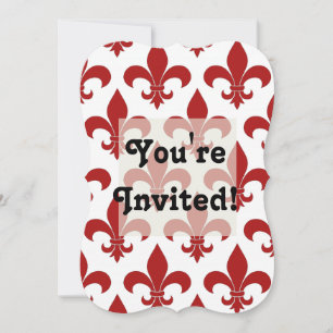 French Fleur de lis Pattern Classic Invitation