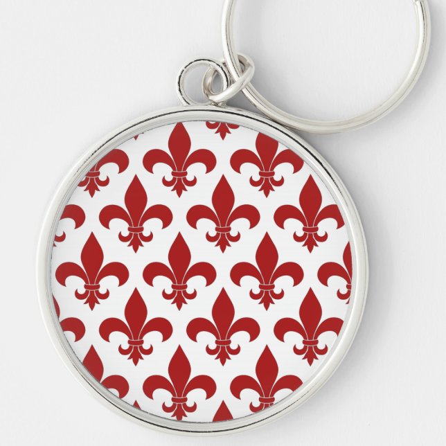French Fleur de lis Pattern Classic Key Ring (Front)