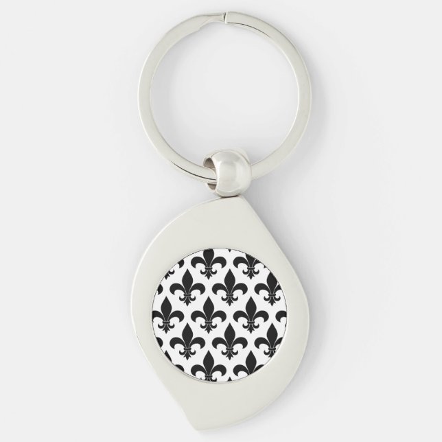 French Fleur de lis Pattern Classic Key Ring (Front)