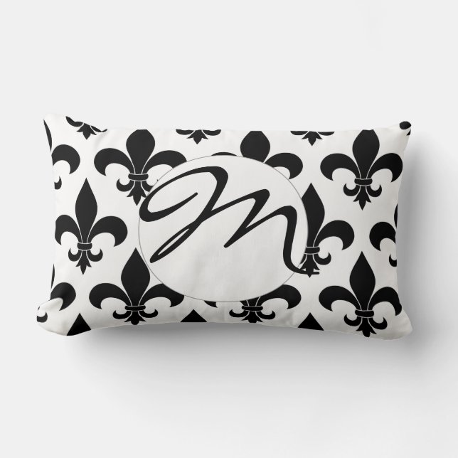 French Fleur de lis Pattern Classic Lumbar Cushion (Front)